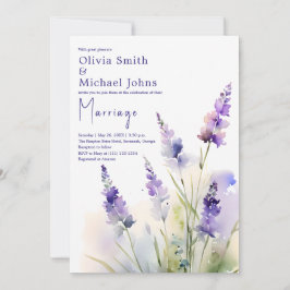 Lavender Wildblume Watercolor Hochzeit Einladung