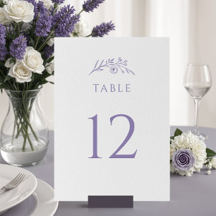 Lavender Wildblume Wedding Tischnummer