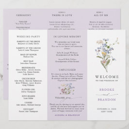 Lavender Wildflower Meadow Garden Wedding Program