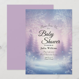 Lavender Winter Snowfall Serenade Baby Dusche Einladung