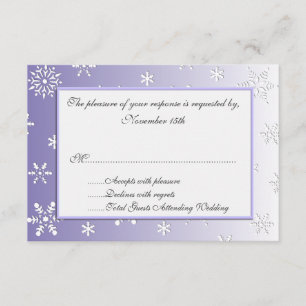 Lavender Winter Snowflakes Hochzeitskarten RSVP Karte