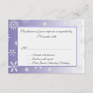 Lavender Winter Snowflakes Hochzeitskarten RSVP Karte