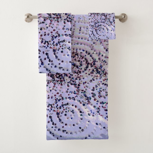 Lavender Wirbel Confetti  Badhandtuch Set (Insitu)