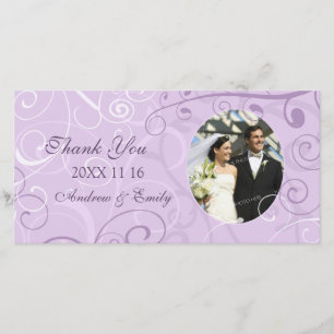 Lavender Wirbel Vielen Dank für Ihre Hochzeit Foto Dankeskarte