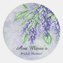 Lavender Wisteria Blume Marbella Brautparty Runder Aufkleber