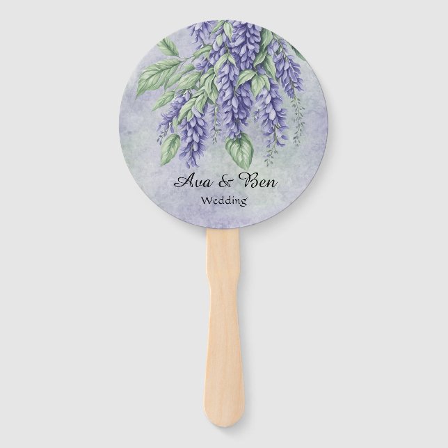 Lavender Wisteria Blume Marble Wedding Fächer (Vorderseite)