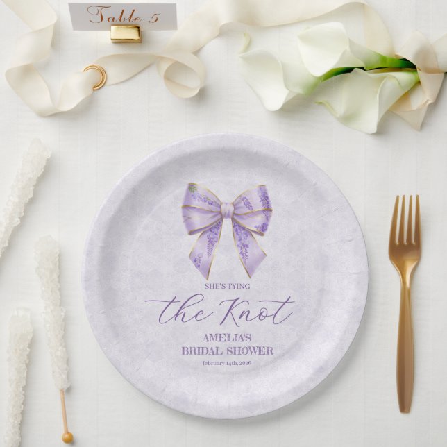 Lavender Wisteria Ribbon – Japanese-Inspired Pappteller (Hochzeit)