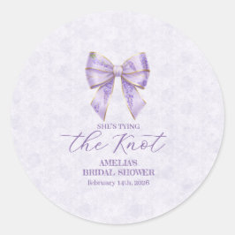 Lavender Wisteria Ribbon – Japanese-Inspired Runder Aufkleber