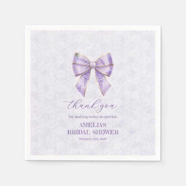  Lavender Wisteria Ribbon – Japanese-Inspired Serviette (Vorderseite)