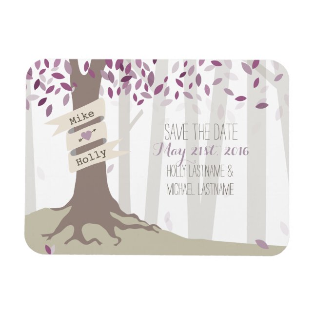 Lavender Woodland Speichern Sie das Datum Magnet (Horizontal)