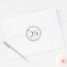 Lavender Wreath zum 25. Jahrestag Runder Aufkleber