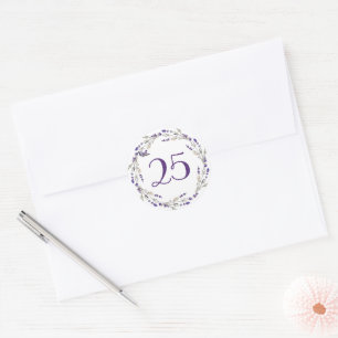 Lavender Wreath zum 25. Jahrestag Runder Aufkleber