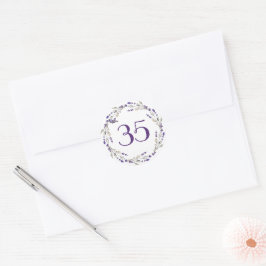 Lavender Wreath zum 35. Jahrestag Runder Aufkleber