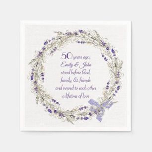 Lavender Wreath zum 50. Jahrestag Serviette