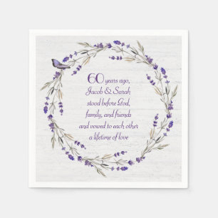 Lavender Wreath zum 60. Jahrestag Serviette