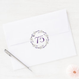 Lavender Wreath zum 75. Jahrestag Runder Aufkleber