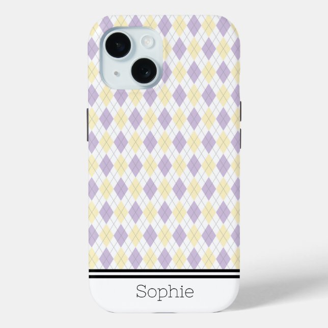 Lavender & Yellow Raute Custom Samsung Case-Mate iPhone Hülle (Rückseite)