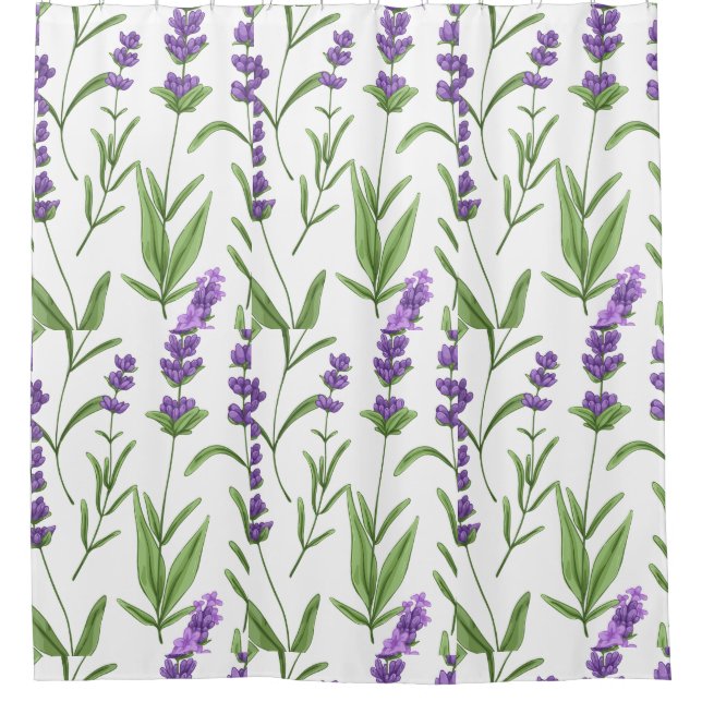 LAVENDERFELDER DUSCHVORHANG (Vorderseite)