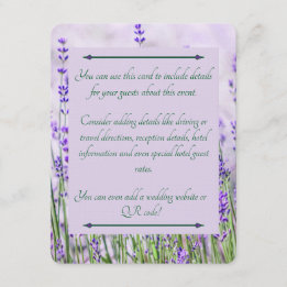 Lavenderfelder Hochzeitkarte Begleitkarte