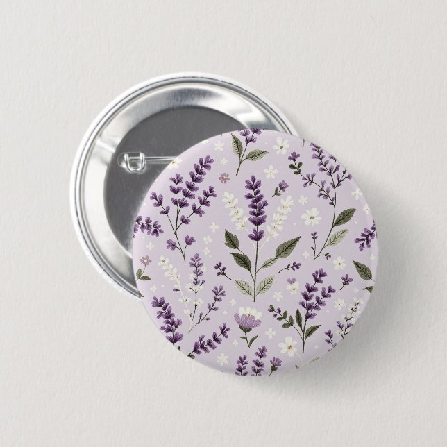 Lavenderflüster - Knopf für botanisches Muster Button (Vorne & Hinten)