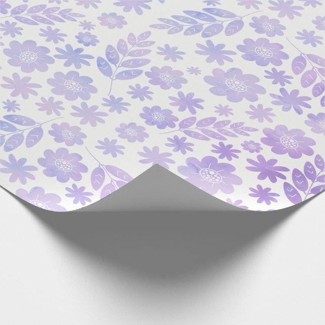 Lavenderhandgezeichnetes Blumenmuster Geschenkpapier (Ecke)