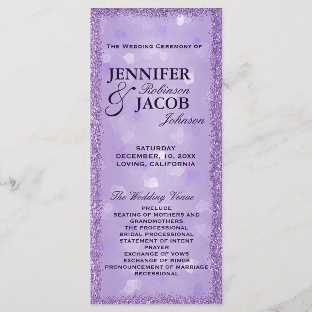 LavenderLights Hochzeitsprogramm Programm (Vorderseite)