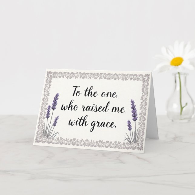 Lavenderrahmen hob mich mit Grace Mum auf Karte (Kleine Pflanze)