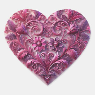 Lavenders Scrolly Heart Herz-Aufkleber