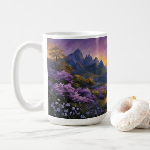 Lavendertal bei Morgendämmerung Kaffeetasse