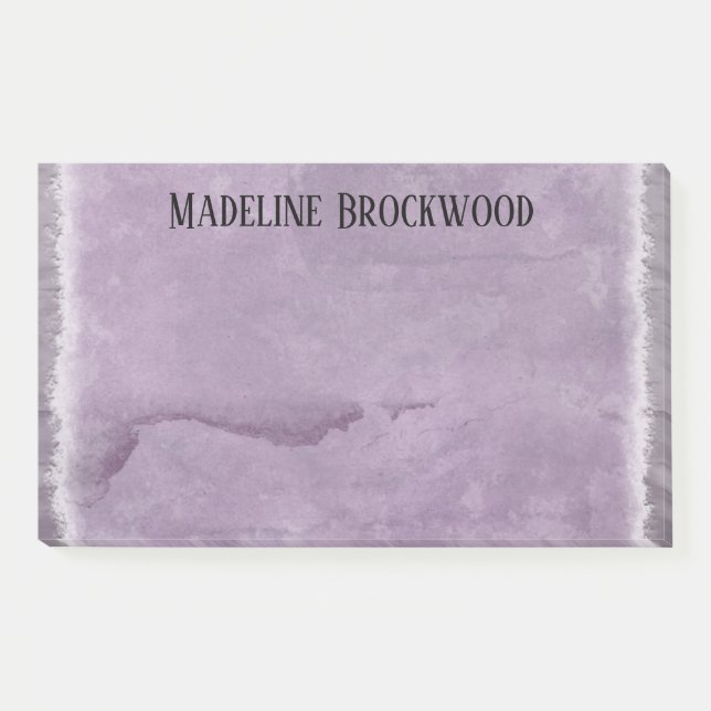 Lavendine Wasserfarbe Schönes Monogramm Post-it Klebezettel (Vorderseite)