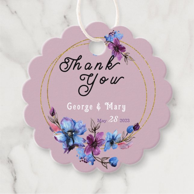 Lavendra Circle Wedding Geschenkanhänger (Vorderseite)