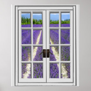 Lavenfeld-Blick Falsches Fenster Poster