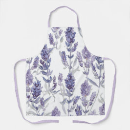 Lavenfelder | Lila Aquarell-Blumenmuster Schürze