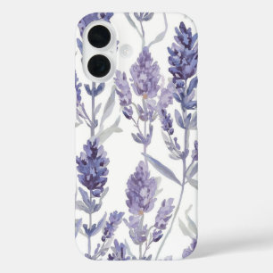 Lavenfelder   Lila Wasserfarben-Blumenmuster iPhone 16 Hülle