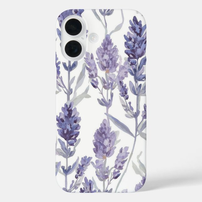 Lavenfelder | Lila Wasserfarben-Blumenmuster Case-Mate iPhone Hülle (Rückseite)