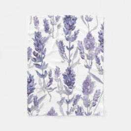 Lavenfelder | Lila Wasserfarben-Blumenmuster Fleecedecke