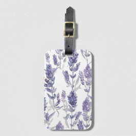 Lavenfelder | Lila Wasserfarben-Blumenmuster Gepäckanhänger