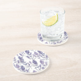 Lavenfelder | Lila Wasserfarben-Blumenmuster Getränkeuntersetzer