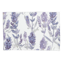 Lavenfelder | Lila Wasserfarben-Blumenmuster Kissenbezug