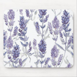 Lavenfelder | Lila Wasserfarben-Blumenmuster Mousepad