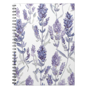Lavenfelder   Lila Wasserfarben-Blumenmuster Notizblock