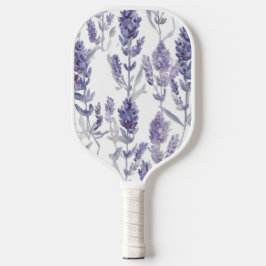 Lavenfelder | Lila Wasserfarben-Blumenmuster Pickleball Schläger