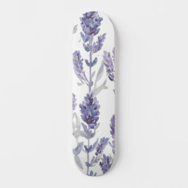Lavenfelder | Lila Wasserfarben-Blumenmuster Skateboard