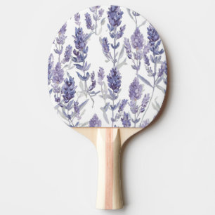 Lavenfelder Lila Wasserfarben-Blumenmuster Tischtennis Schläger