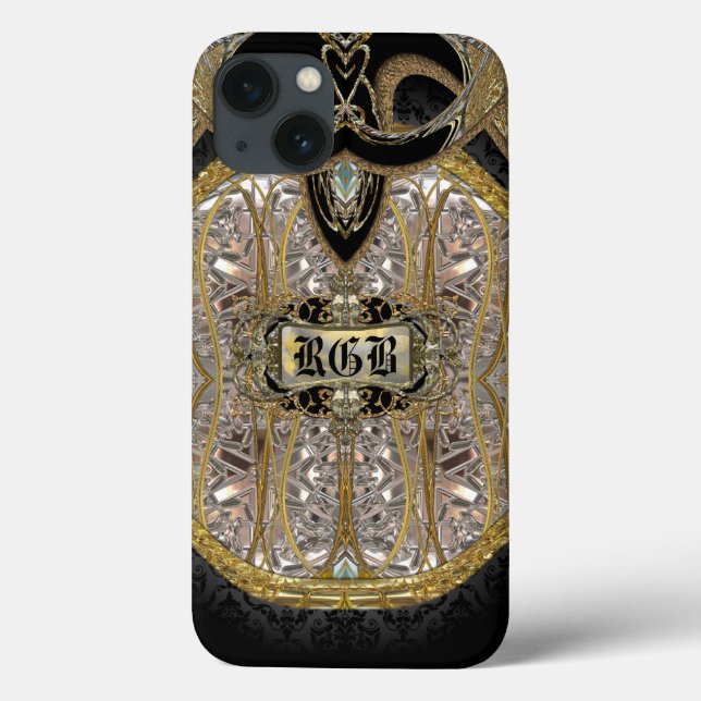 Laventel Elegant Monogram Case-Mate iPhone Hülle (Rückseite)