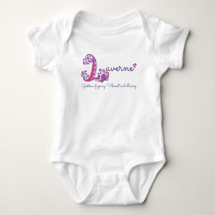 Laverne Mädchenname u. Bedeutung L Monogramm-Shirt Baby Strampler