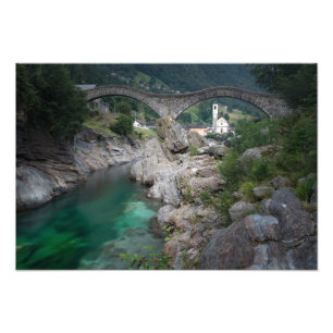 Lavertezzo-Brücke im Valle Verzasca, Schweiz Fotodruck