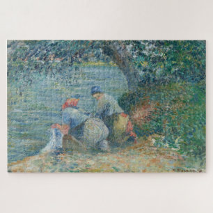 Laveuses au bord de l'eau, Pontoise by Pissarro Puzzle