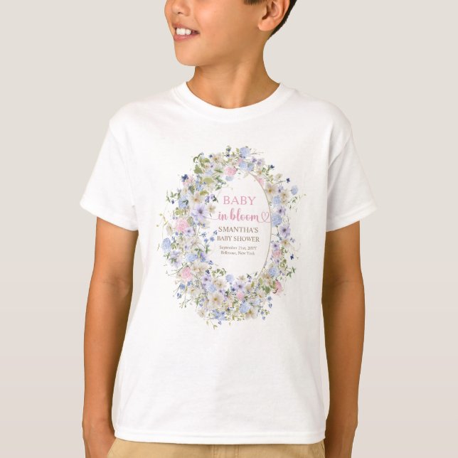 Lavish Bouquet Baby in blühend rosa Gast der Ehre T-Shirt (Vorderseite)