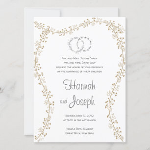 Lavish Elegant Chuppah Jüdische Hochzeitseinladung Einladung